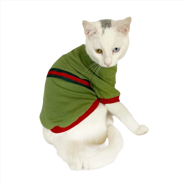 GC Max Oval Yaka Tişört Kedi Kıyafeti Kedi Elbisesi - 9