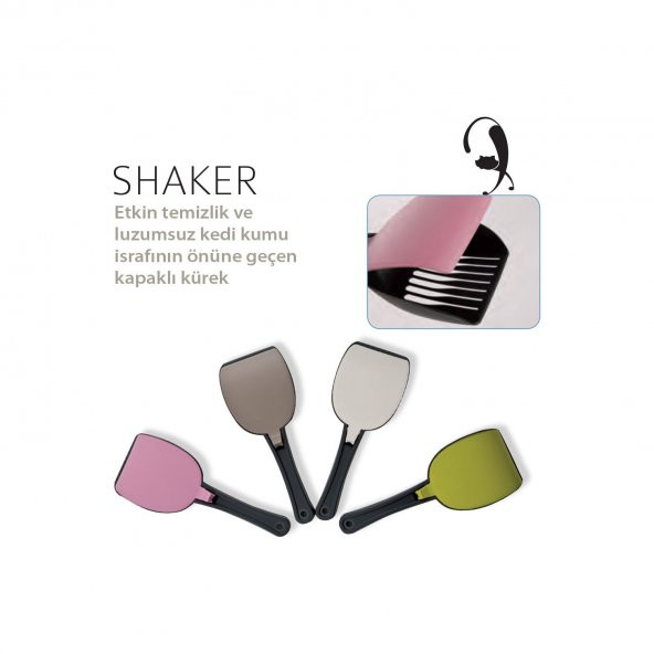 Mp Bergamo Kapaklı/2 İşlevli Kedi Tuvaleti Küreği Shaker