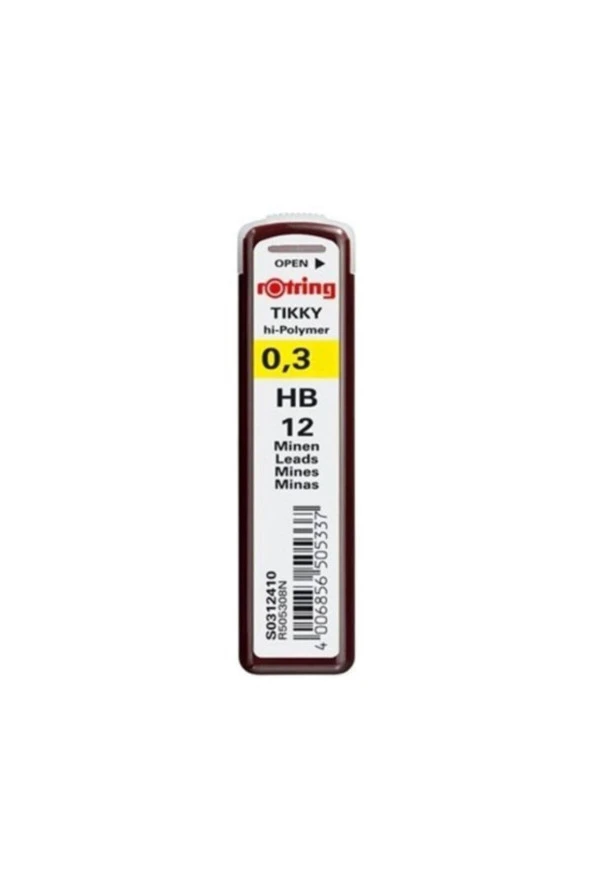 Rotring S0312410 Min Hi-polymer Hb 0.3 Mm Versatil Kalem Ucu (10 Tüp)
