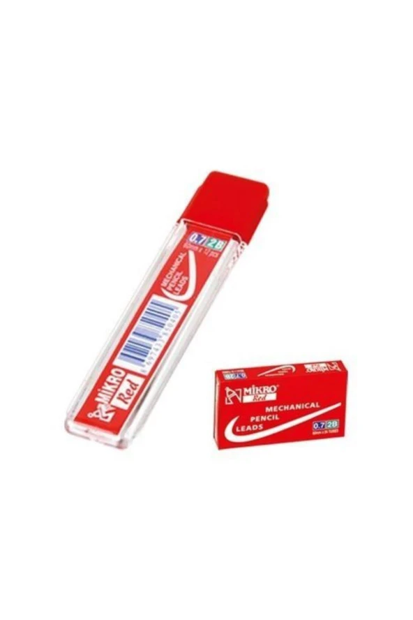Mikro Min Kırmızı 0,7 Mm Versatil Kalem Ucu 60 Mm 24 Lü (1 Paket 24 Tüp)
