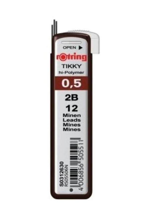 Rotring Min Versatil Kalem Ucu Hi-polymer 2b 0.5 Mm S0312630 (10 Tüp)