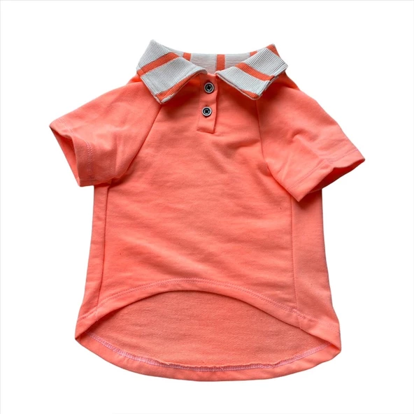Salmon Flash Polo Yaka Tişört Kedi Kıyafeti Kedi Elbisesi - 3