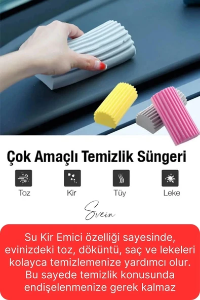 Sihirli Çok Amaçlı Nemli Silgi Toz Süngeri Mutfak Banyo Ev Araba Oto Temizlik Tekrar Kullanılabilir - 3