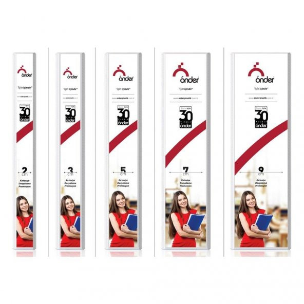 Önder Sunum Klasörü 4 Halkalı 30 MM A4 Beyaz 2013-5 - 2