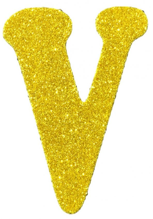 V - Harf Eva Simli Gold (11 cm)