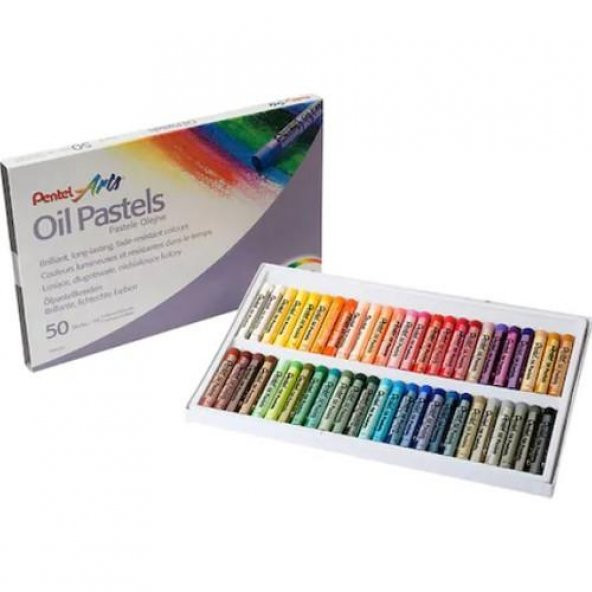 PENTEL PHN-50U YAĞLI PASTEL BOYA KARTON KUTU 50 RENK - 1