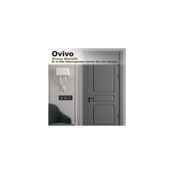 Ovivo Grano Metalik Üçlü Anahtar Füme + Füme Çerçeve - Resim 2