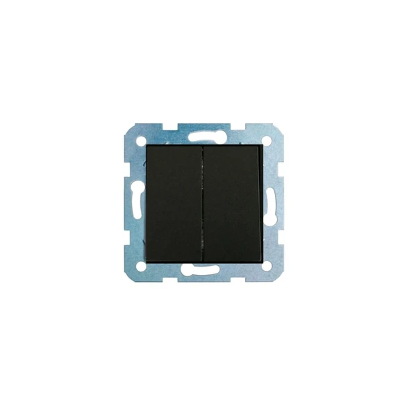 Ovivo Grano Siyah Komütatör Ikili Anahtar Çerçevesiz* ürün görseli 1