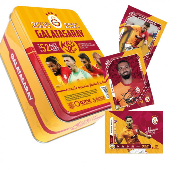 GS GALATASARAY 2020-2021 LİSANSLI İMZALI SEZON TARAFTAR FUTBOLCU OYUNCU FUTBOL KARTLARI KİCK OFF BOX