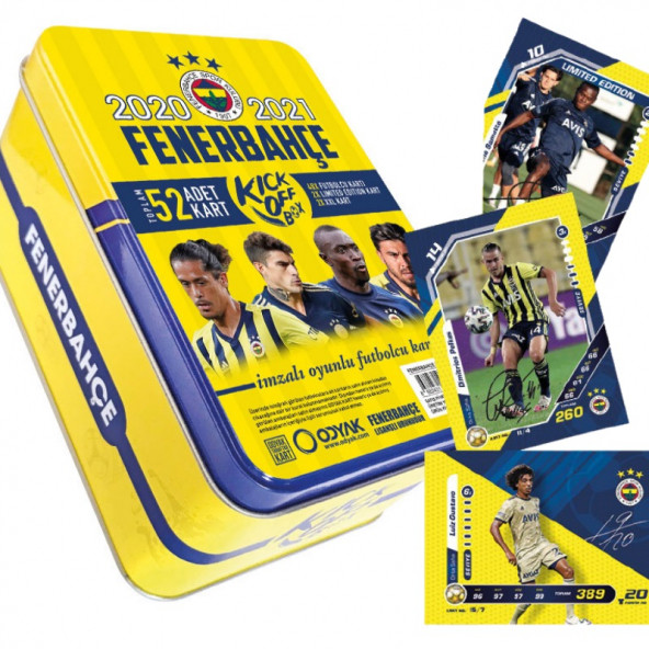 FB FENERBAHÇE 2020-2021 LİSANSLI İMZALI SEZON TARAFTAR FUTBOLCU OYUNCU FUTBOL KARTLARI KİCK OFF BOX - 2