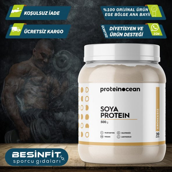 ProteinOcean Soya Protein 500 Gr Soya protein izolesinden üretilmektedir.