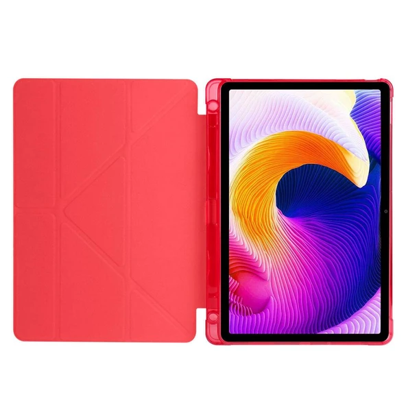 Zore Xiaomi ile uyumlu Redmi Pad SE Kılıf Tri Folding Kalem Bölmeli Standlı Kılıf - Resim 12