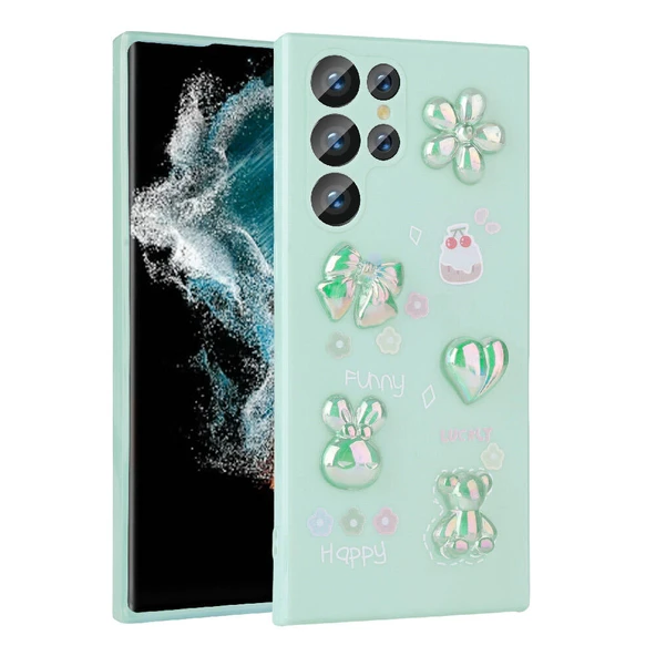 Zore Galaxy ile uyumlu S23 Ultra Kılıf Kabartma Figürlü Parlak Toys Silikon Kapak - 6