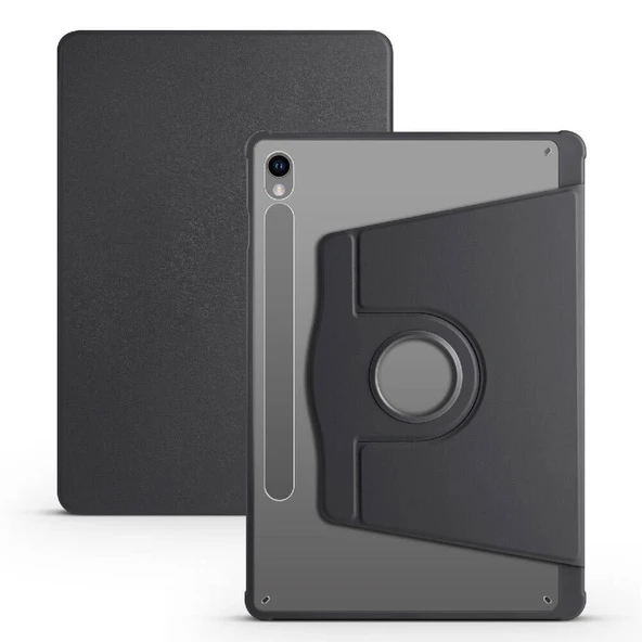 Zore Galaxy ile uyumlu Tab S9 Kılıf Termik Kalem Bölmeli Dönebilen Standlı Kılıf