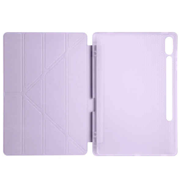 Zore Galaxy ile uyumlu Tab S9 Plus Kılıf Tri Folding Kalem Bölmeli Standlı Kılıf - 4