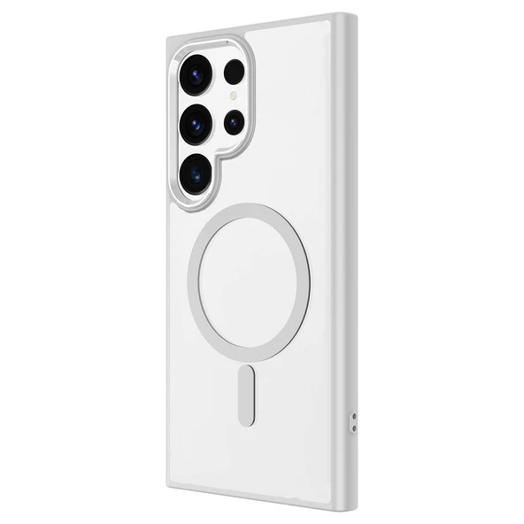Zore Galaxy ile uyumlu S24 Ultra Kılıf M-safe Şarj Özellikli Krom M-safe Silikon Kapak - 10
