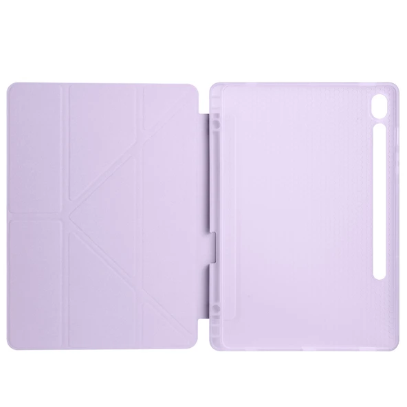 Zore Galaxy ile uyumlu Tab S9 FE Kılıf Tri Folding Kalem Bölmeli Standlı Kılıf - 6