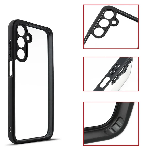 Zore Galaxy ile uyumlu A15 Kılıf Kamera Korumalı Şeffaf Arka Yüzey New Roll Kapak - 10