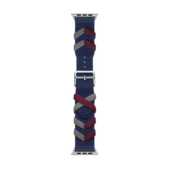 Zore Apple ile uyumlu Watch 42mm KRD-97 Sarmal Örgü Tasarımlı Kordon - Resim 6