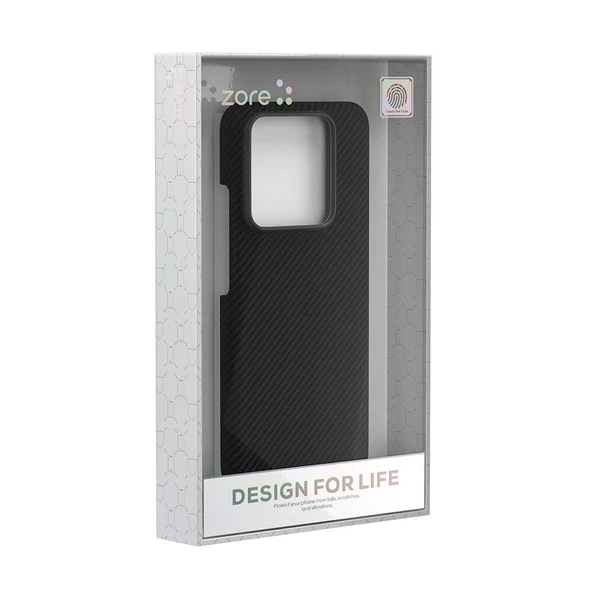 Zore Xiaomi ile uyumlu Mi 14 Kılıf M-safe Şarj Özellikli 600D Kevlar Krek Karbon Kapak - 6
