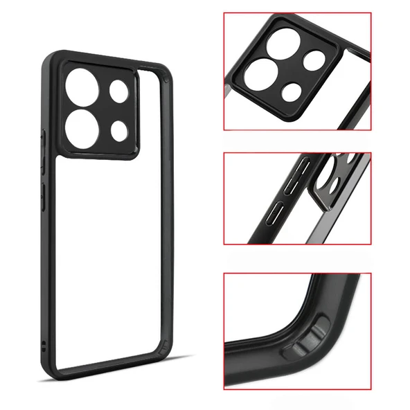 Zore Xiaomi ile uyumlu Redmi Note 13 Pro 5G Kılıf Kamera Korumalı Şeffaf Arka Yüzey New Roll Kapak - 9