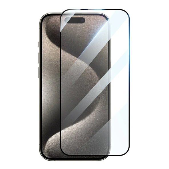 Zore Apple ile uyumlu iPhone 15 Pro Max HD Glossy 3D Rak Screen Protector - 1