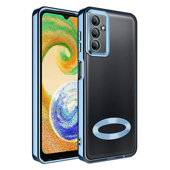 Zore Galaxy ile uyumlu A05S Kılıf Kamera Korumalı Logo Gösteren Omega Kapak