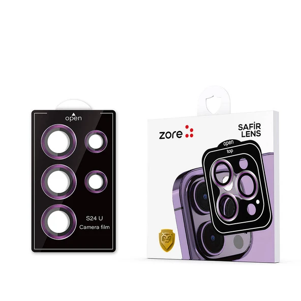 Zore Galaxy ile uyumlu S24 Ultra Kamera Lens Koruyucu Cam Filmi