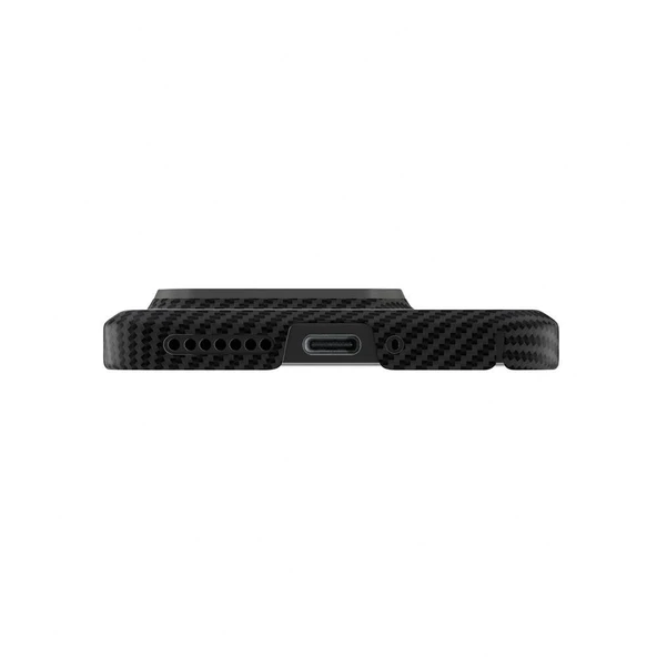 Zore Xiaomi ile uyumlu Mi 14 Kılıf M-safe Şarj Özellikli 600D Kevlar Krek Karbon Kapak - 4