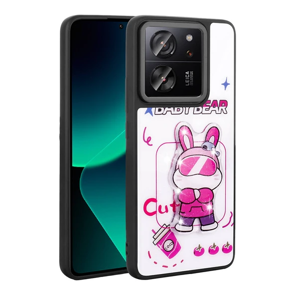 Zore Xiaomi ile uyumlu Mi 13T Pro Kılıf Parlayan Kabartmalı İkonik Figürlü Amas Silikon Kapak - 8