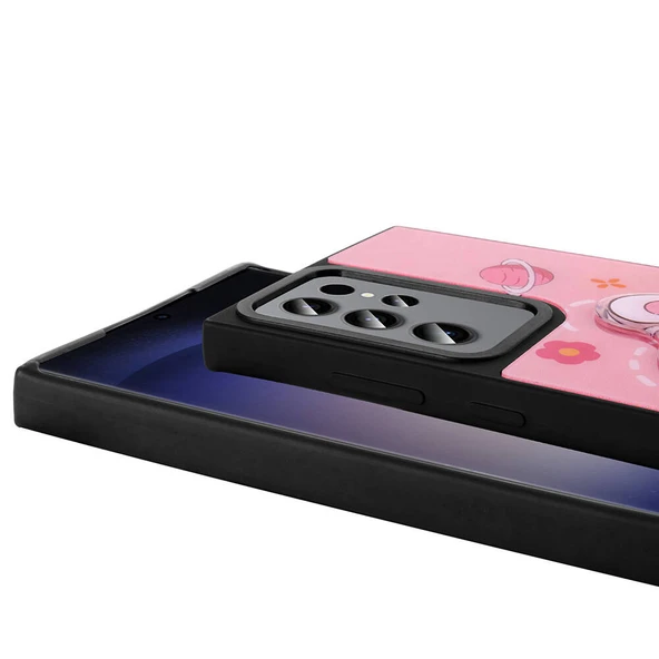 Zore Galaxy ile uyumlu S23 Ultra Kılıf Parlayan Kabartmalı İkonik Figürlü Amas Silikon Kapak - 3