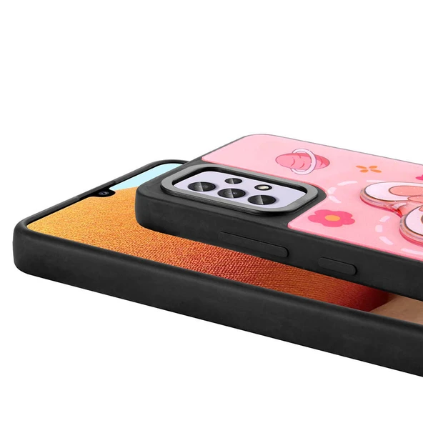 Zore Galaxy ile uyumlu A32 4G Kılıf Parlayan Kabartmalı İkonik Figürlü Amas Silikon Kapak - 6