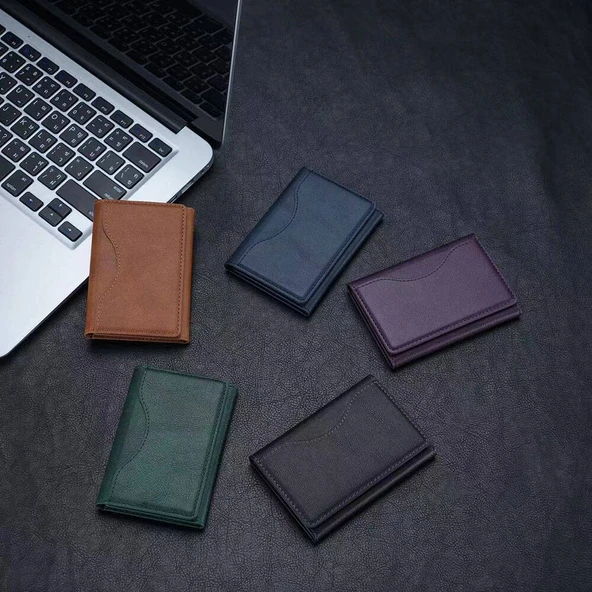 Zore CRD-04 Suni Deri Görünümlü 5 Hazneli Magnetik Kartlık - 6