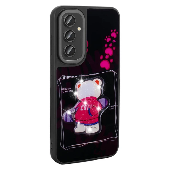 Zore Galaxy ile uyumlu S23 FE Kılıf Parlayan Kabartmalı İkonik Figürlü Amas Silikon Kapak - 5