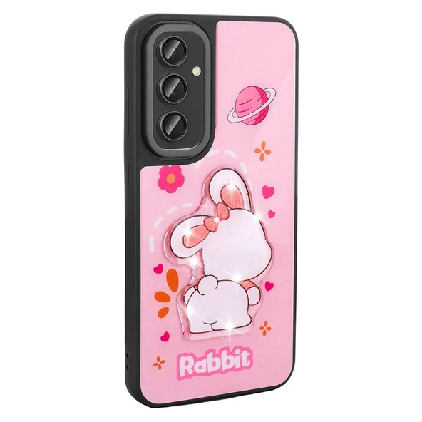 Zore Galaxy ile uyumlu S24 Plus Kılıf Parlayan Kabartmalı İkonik Figürlü Amas Silikon Kapak - 5