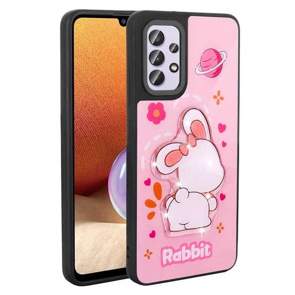 Zore Galaxy ile uyumlu A32 4G Kılıf Parlayan Kabartmalı İkonik Figürlü Amas Silikon Kapak - 9