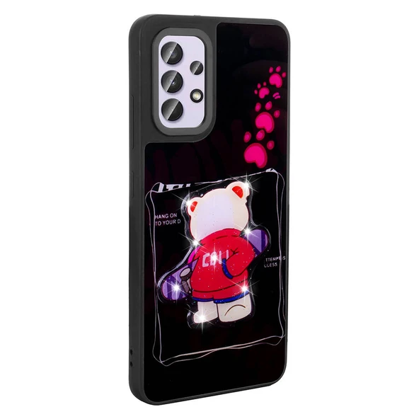 Zore Galaxy ile uyumlu A32 4G Kılıf Parlayan Kabartmalı İkonik Figürlü Amas Silikon Kapak - 2