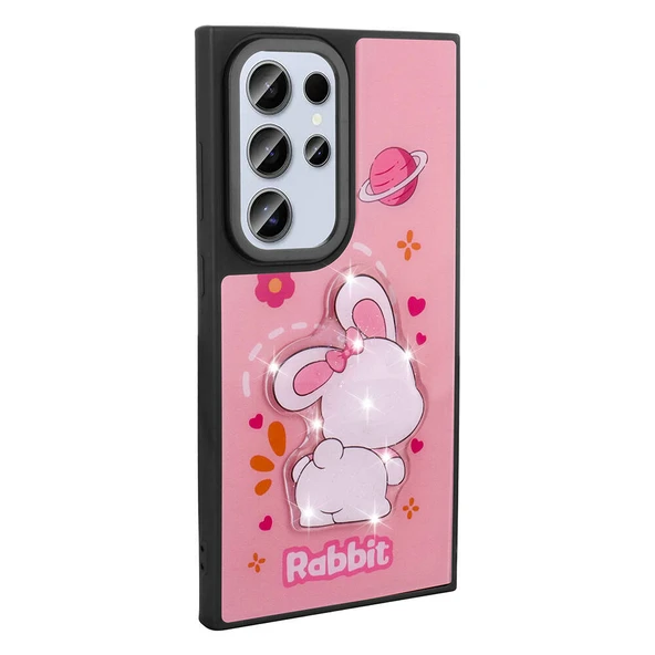 Zore Galaxy ile uyumlu S24 Ultra Kılıf Parlayan Kabartmalı İkonik Figürlü Amas Silikon Kapak - 3