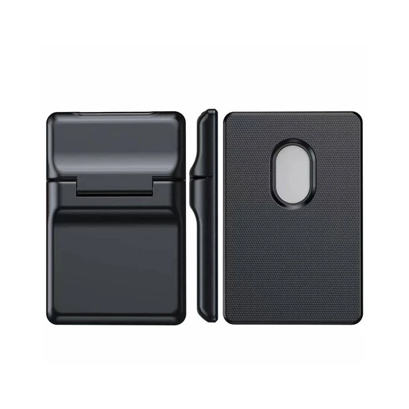 Zore CRD-05 Sade Tasarımlı 2 Hazneli PU Magnetik Standlı Kartlık - 9