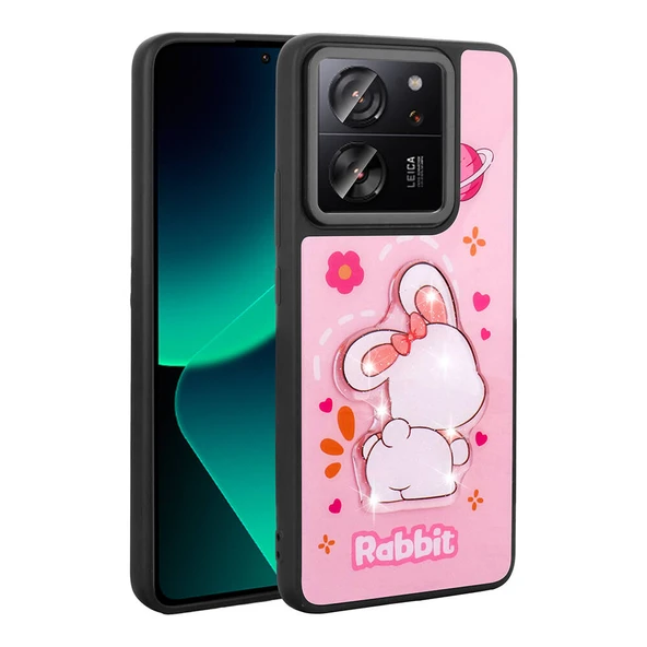 Zore Xiaomi ile uyumlu Mi 13T Pro Kılıf Parlayan Kabartmalı İkonik Figürlü Amas Silikon Kapak - 9