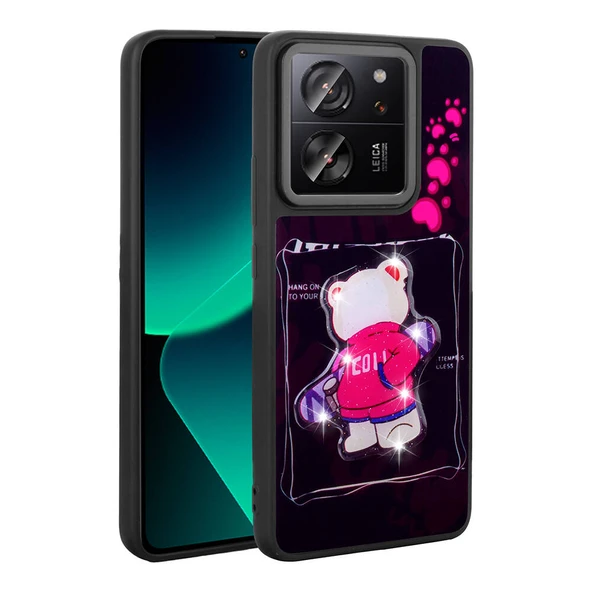 Zore Xiaomi ile uyumlu Mi 13T Kılıf Parlayan Kabartmalı İkonik Figürlü Amas Silikon Kapak - 11