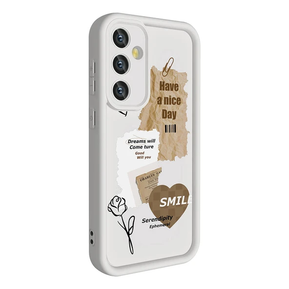 Zore Galaxy ile uyumlu A35 Kılıf Kamera Korumalı Baskılı Arka Yüzey Klas Kapak - 11