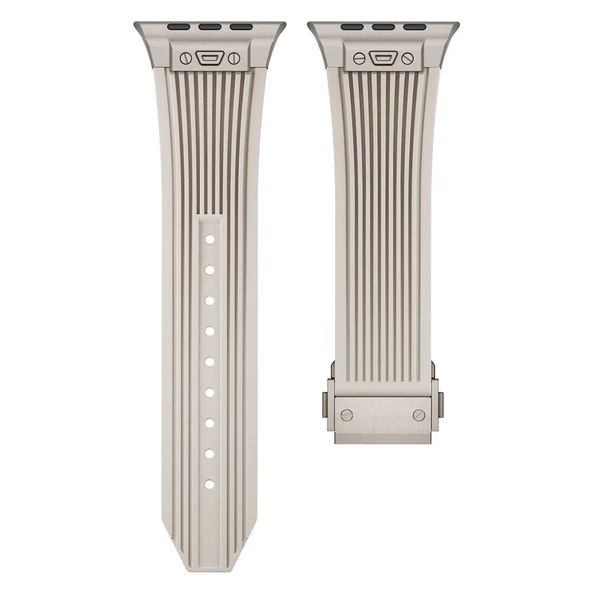 Zore Apple ile uyumlu Watch 7 45mm KRD-113 Spor Görünümlü Silikon Kordon - 6