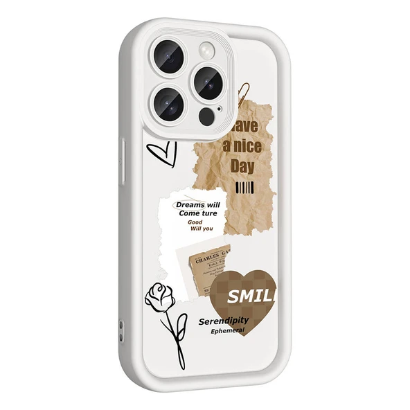 Zore Apple ile uyumlu iPhone 15 Pro Kılıf Kamera Korumalı Baskılı Arka Yüzey Klas Kapak - 12