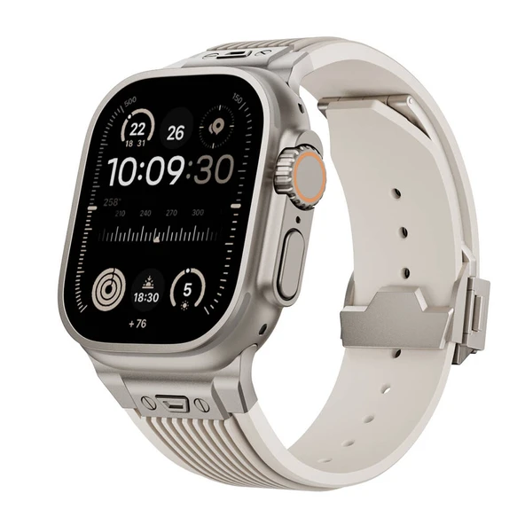 Zore Apple ile uyumlu Watch Ultra 49mm KRD-113 Spor Görünümlü Silikon Kordon - 10