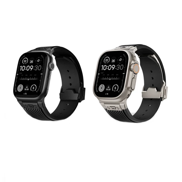 Zore Apple ile uyumlu Watch Ultra 49mm KRD-113 Spor Görünümlü Silikon Kordon - 11