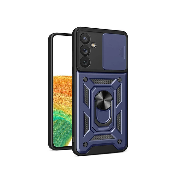 Zore Galaxy ile uyumlu A34 Kılıf Magnetik Standlı Kamera Korumalı Sürgülü Vega Kapak - 10