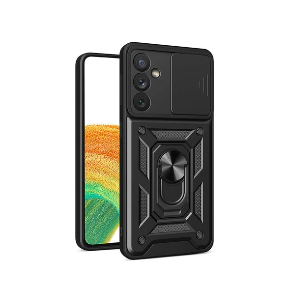 Zore Galaxy ile uyumlu A34 Kılıf Magnetik Standlı Kamera Korumalı Sürgülü Vega Kapak - 11