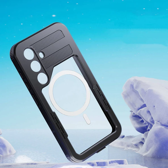 Zore Galaxy ile uyumlu S24 Kılıf M-safe Şarj Özellikli 1-1 Su Geçirmez Kılıf - 11