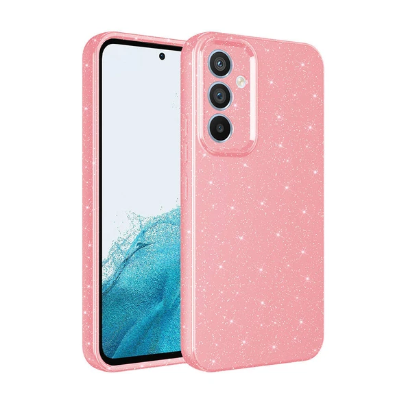 Zore Galaxy ile uyumlu S24 Plus Kılıf Kamera Korumalı Simli Lüks Koton Kapak - Resim 5